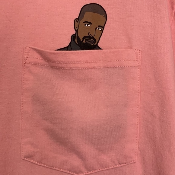 Dog Limited x Drake Collab Tee Pink Unisex Pocket Shirt Size L - Picture 2 of 5